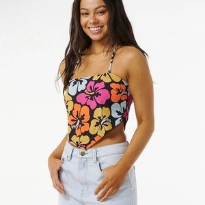 NWOT Rip Curl Juniors' Hibiscus Heat Halter-Neck Sleeveless Top - SZ S